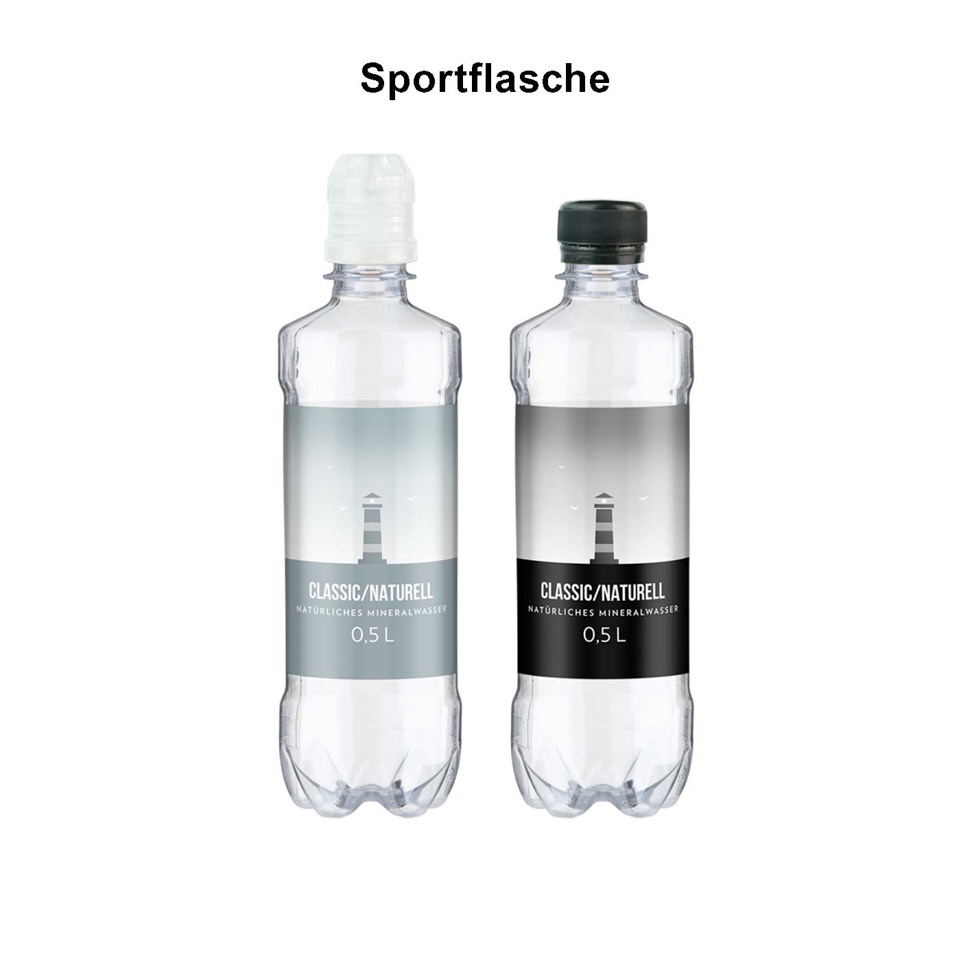Mineralflasche Sportflasche mit Logo