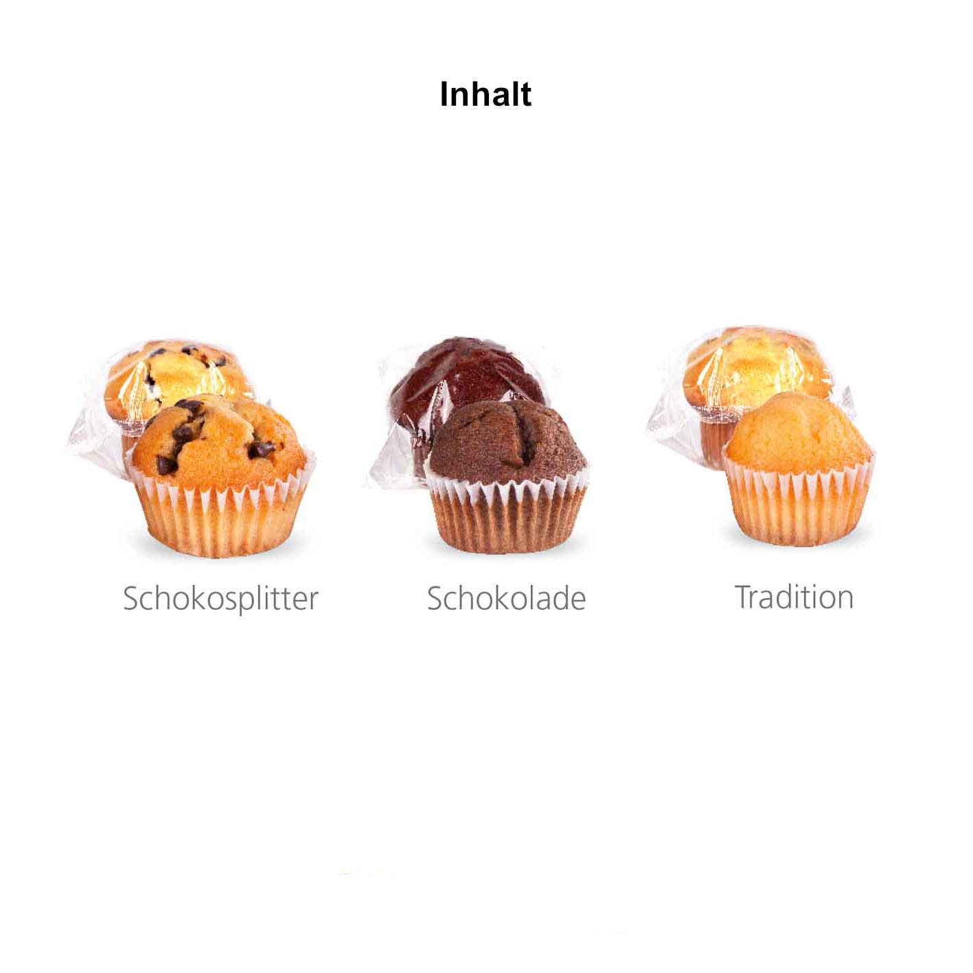 Inhalt mini Muffin Geburtstagspaket bedruckt mit Logo